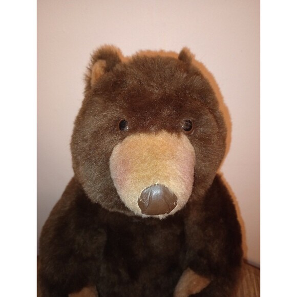 Carousel By Guy Plush Brown Grizzly Bear Vintage 18” Teddy - Cabin Gift 1980s - Picture 2 of 16